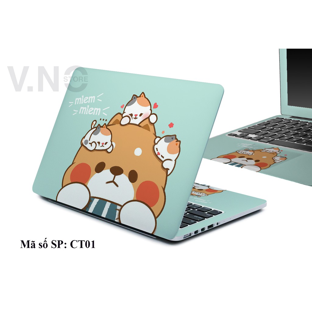 Decal dán laptop cute 2 V.NO SKIN cao cấp - cho các dòng laptop dell/acer/asus/lenovo/hp/macbook