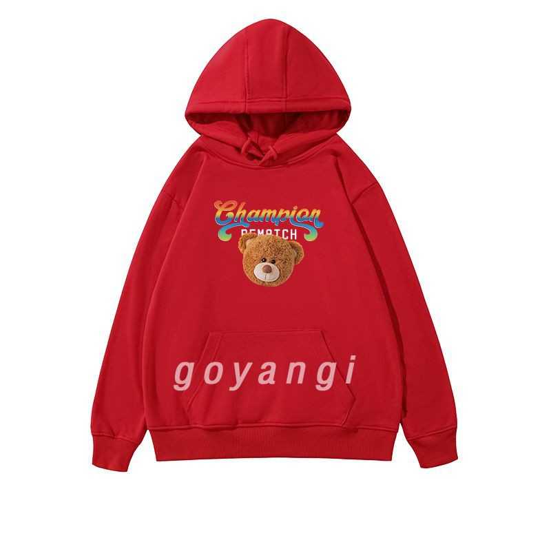 Áo hoodie goyangi Champion Bear form rộng phong cách hàn quốc