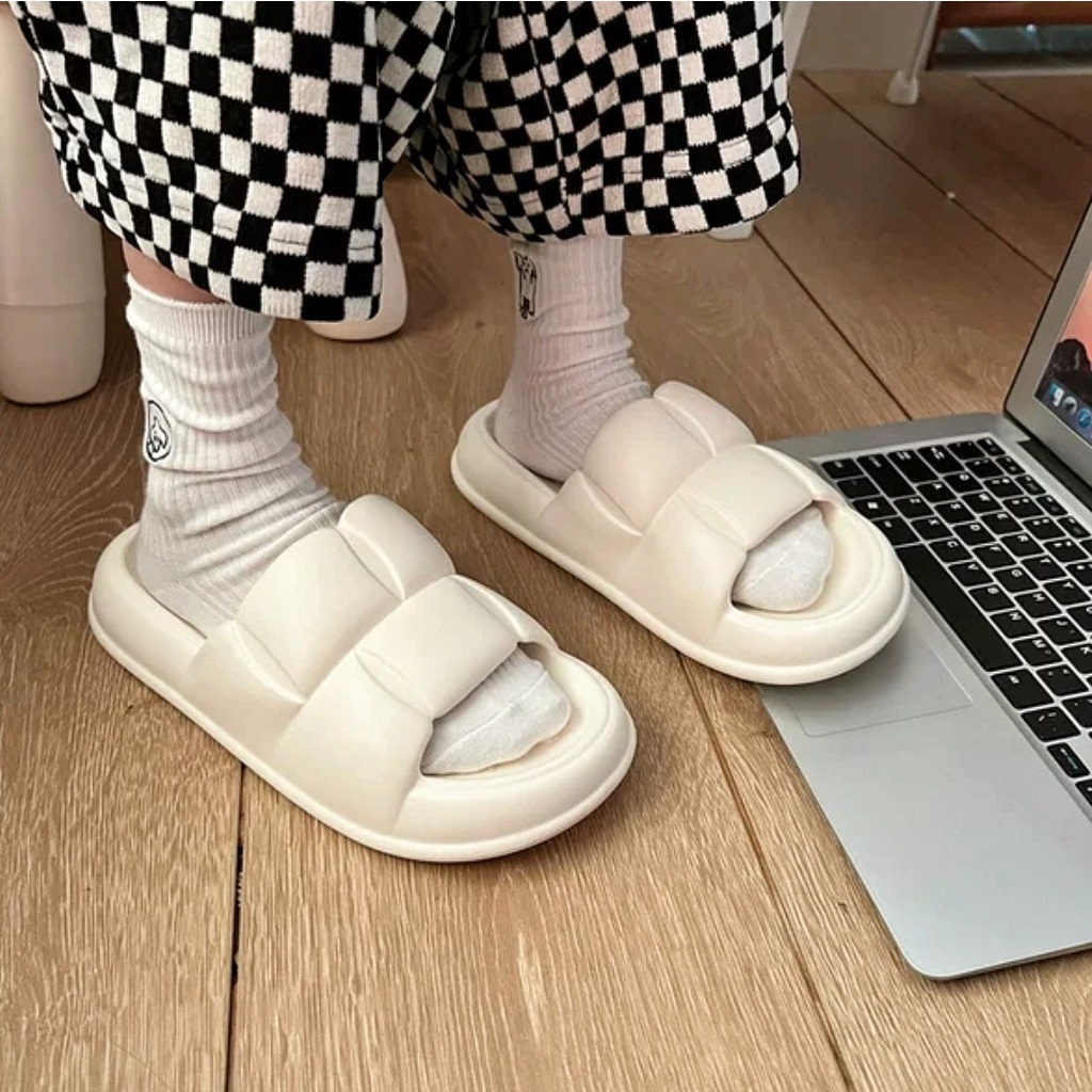 Dép nữ bánh mì CHAO thời trang Ullzang, dép lê bánh mì cute đế cao 3cm siêu êm chân
