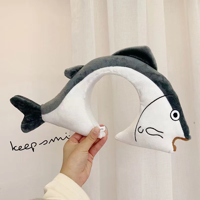 Băng Đô Cài Tóc Hình Cá Ướp Muối Lớn Dễ Thương Sáng Tạo Vui Nhộn Thời Trang Rửa Mặt Cho Bé Gái