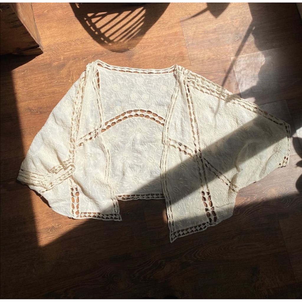 Áo cardigan thô đũi móc