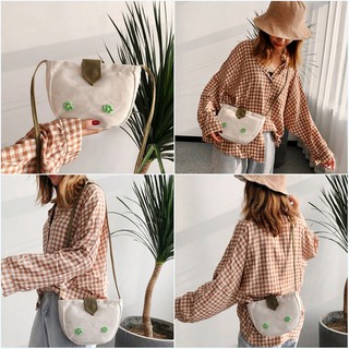 Túi xách vải bạt màu trơn kiểu dáng đơn giản