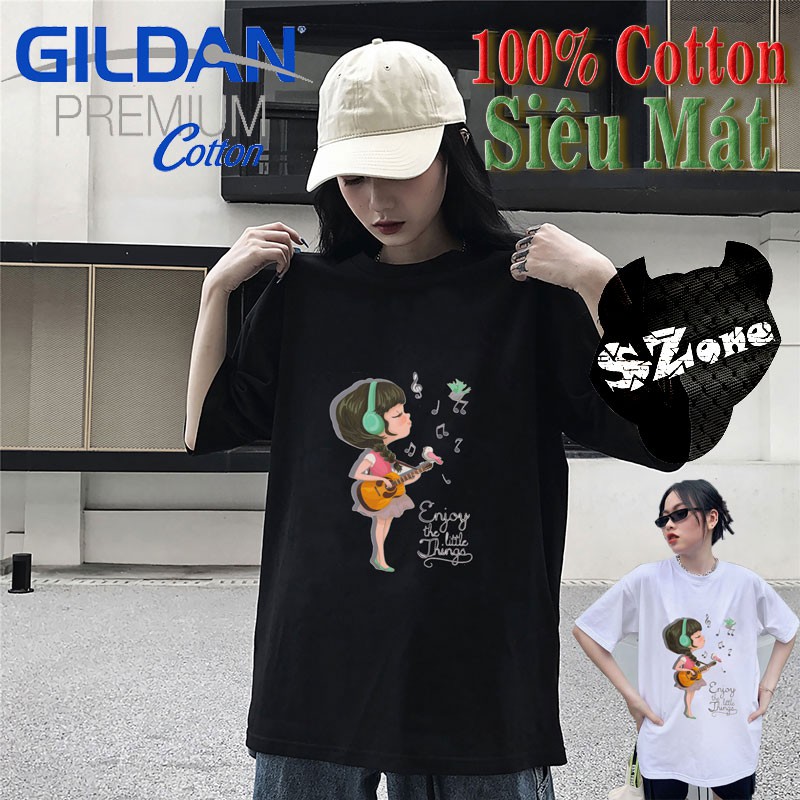 Áo Phông Nữ Cotton 100% In Hình 3D Cao Cấp Phong Cách - Áo Thun Gildan Nam Nữ Unisex Ngắn Tay Chất Mát Mùa Hè Szone PF38