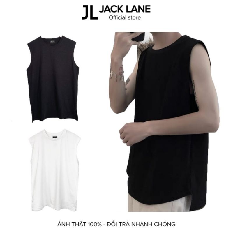 ✌☈◆Áo tanktop xẻ tà Jack Lane, nam nữ unisex