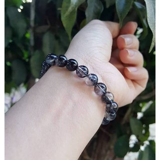 Vòng tay nữ đá ưu linh đen 8ly