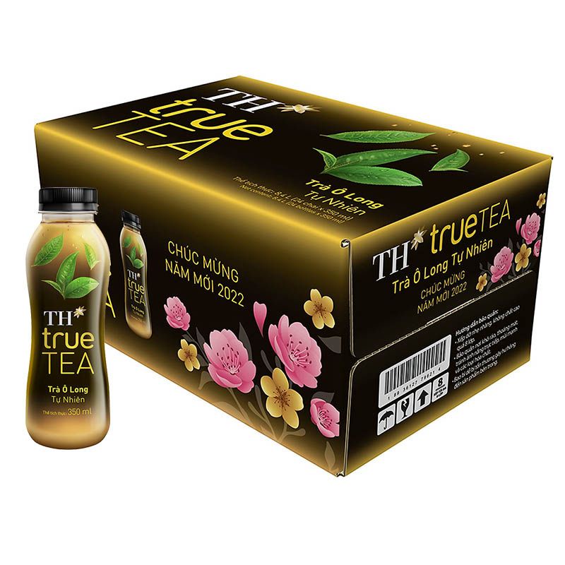 Thùng 24 Chai Trà Olong TH TRUE TEA 350ml Chính Hãng - Trà xanh vị chanh tự nhiên