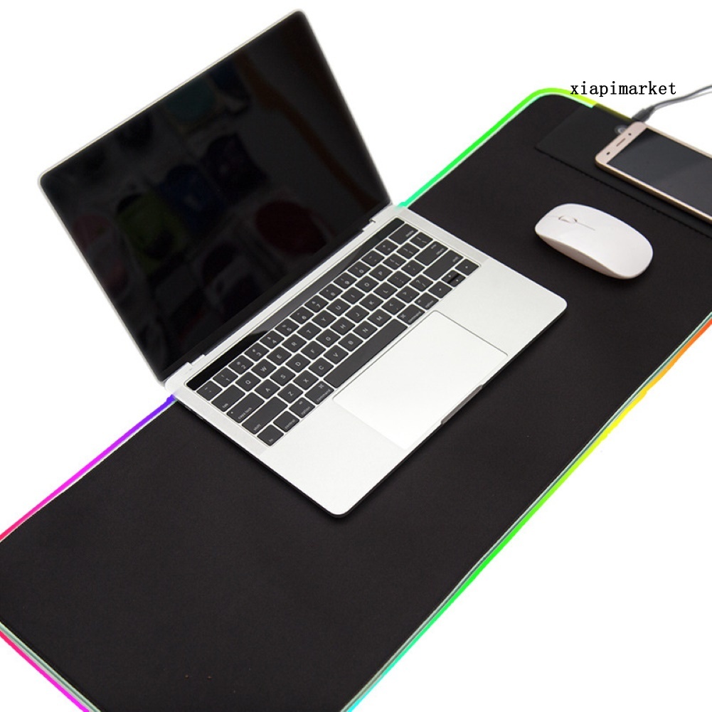 LOP_LED Luminous Colorful Lights RGB Gaming Mouse Pad Keyboard Mat for Computers