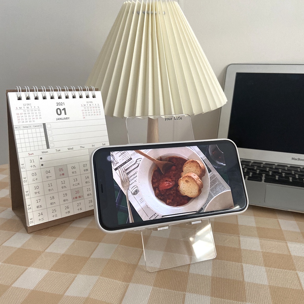 Giá đỡ iPad Phone để bàn bằng nhựa acrylic trong suốt Giá đỡ máy tính bảng/ điện thoại trong suốt bằng acrylic tiện dụng
