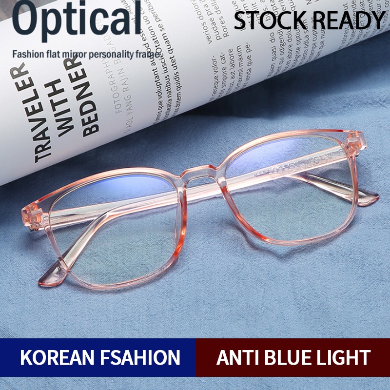 (KIQI-FASHION) COD Mắt Kính Gọng Vuông Trong Suốt Phong Cách Hàn Quốc Cổ Điển Thời Trang Cho Nữ