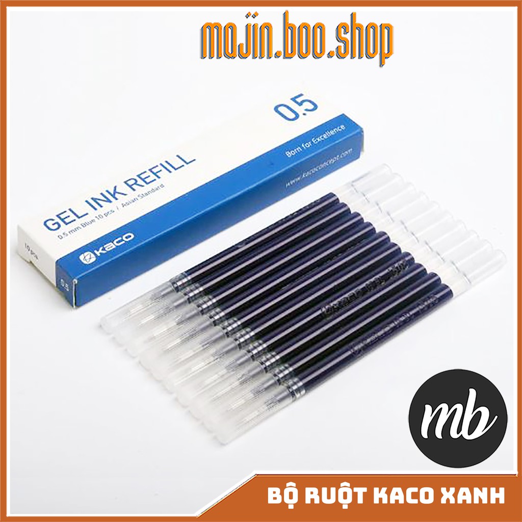   Ruột thay cho bút bi gel KACO PURE màu xanh (bộ 10 ngòi)