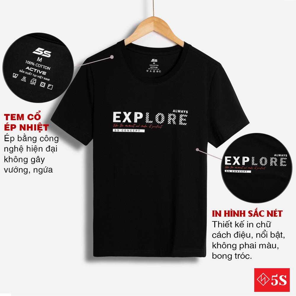 Áo Thun Nam Tay Ngắn 5S (3 màu), Chất Liệu Cotton Siêu Thấm Hút, Thiết Kế In Hình Trẻ Trung, Phong Cách (TSO21017) | BigBuy360 - bigbuy360.vn