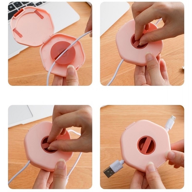Dụng Cụ Quấn Dây Cáp Sạc Hình Lục Giác 4-Colour Đa Năng