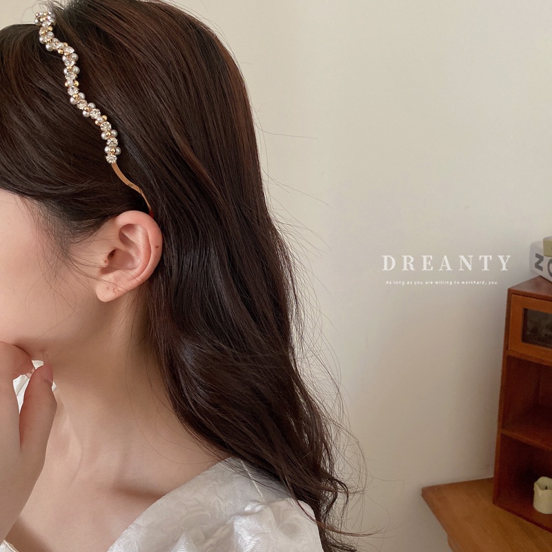 Băng Đô Cài Tóc Hai Lớp Hình Hoa Đính Đá Pha Lê Phong Cách Hàn Quốc Thời Trang Ngọt Ngào