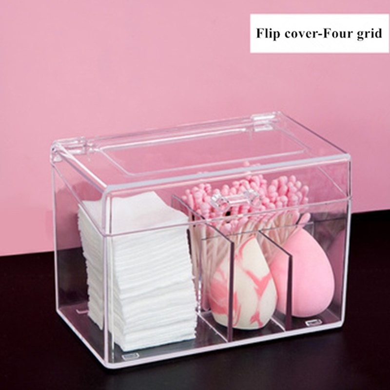 (Hàng Mới Về) Hộp Đựng Tăm Bông Bằng Acrylic Trong Suốt Tiện Dụng