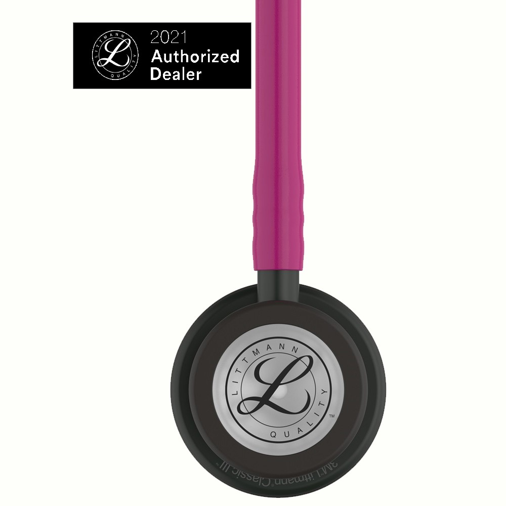 Ống nghe 3M Littmann Classic III, dây màu đỏ mâm xôi, mặt bao màu ống khói và ống nghe đen, 27 inch, 5871