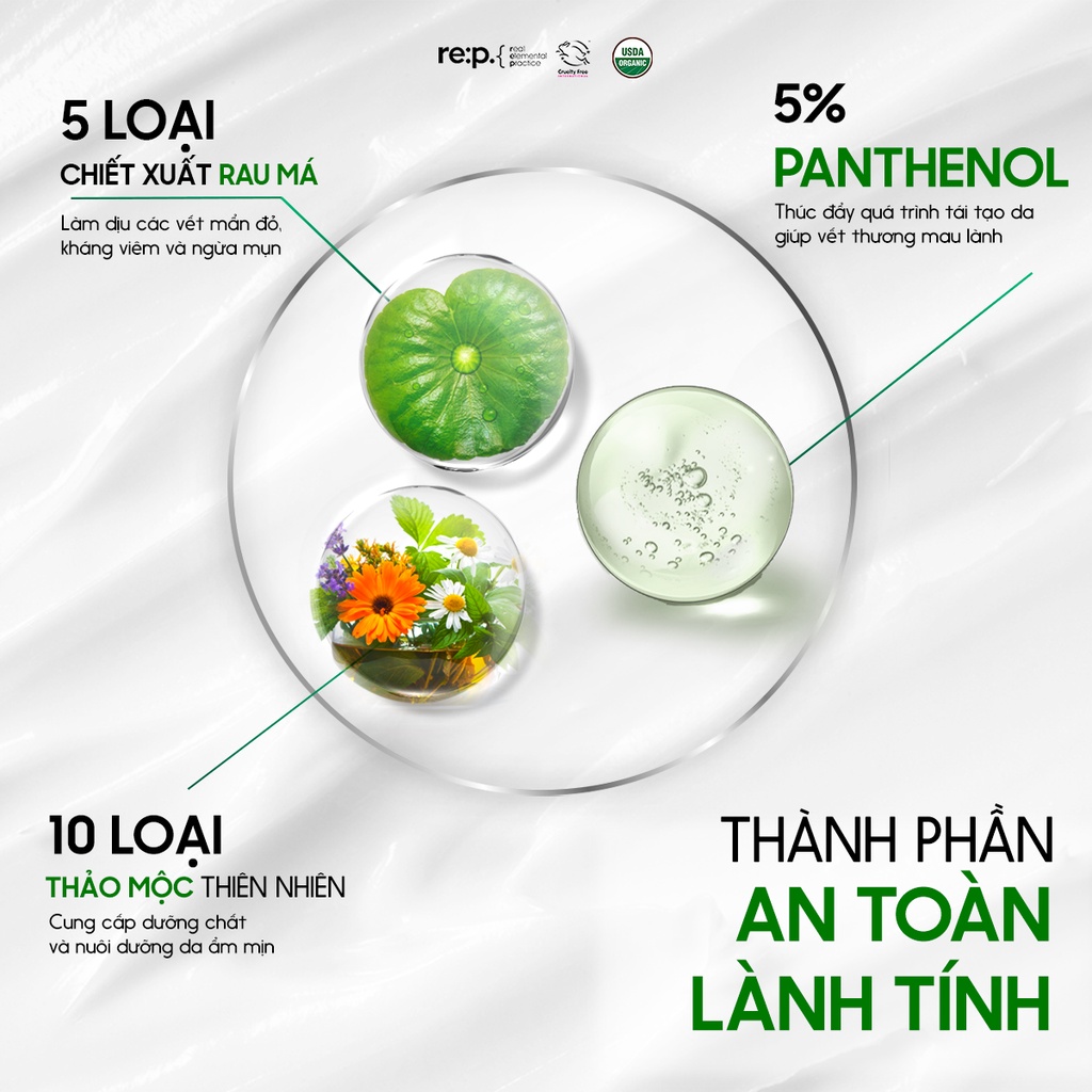 Kem Dưỡng Phục Hồi Và Tái Tạo Da RE:P Nutrinature Calming Cica Cream 30ml Dùng Chuyên Cho Da Mụn