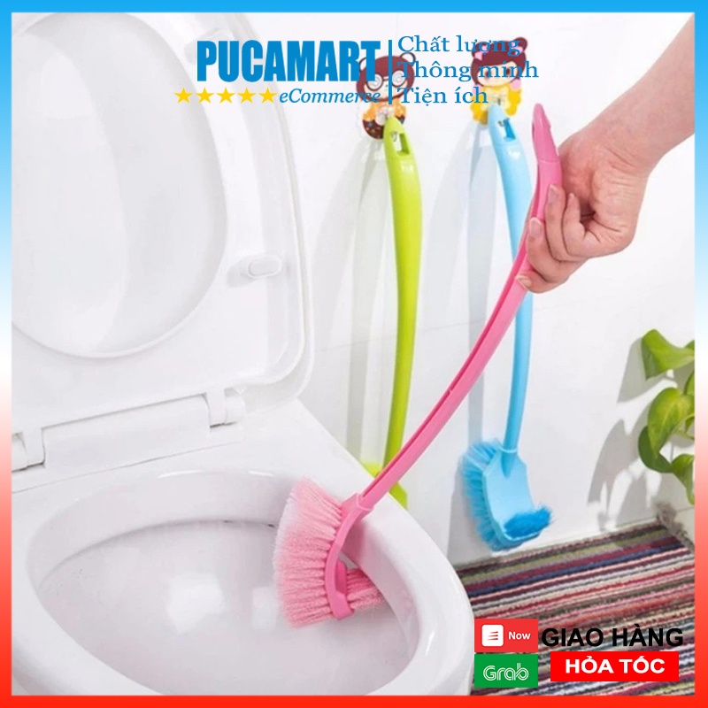 Bàn Chải Chà Toilet 2 Đầu PUCA, Cọ Toilet, Bàn Chải Cọ Rửa Nhà Vệ Sinh, Bàn Chải 2 Đầu Cọ Bồn Cầu