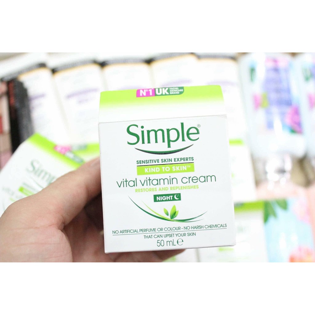 [New 2020] Kem dưỡng da ban đêm Simple Kind To Skin Vital Vitamin Night Cream