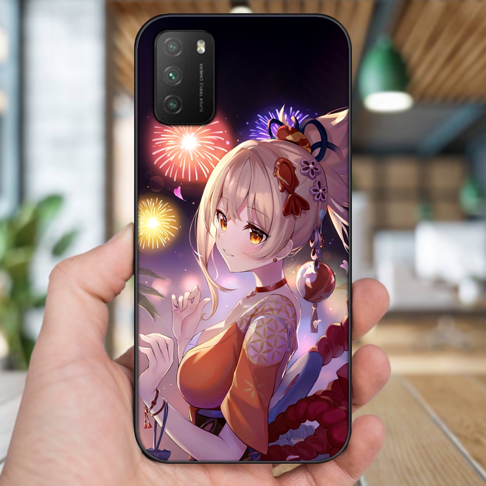 Ốp lưng Xiaomi Poco M3 viền đen in hình Yoimiya Genshin Impact