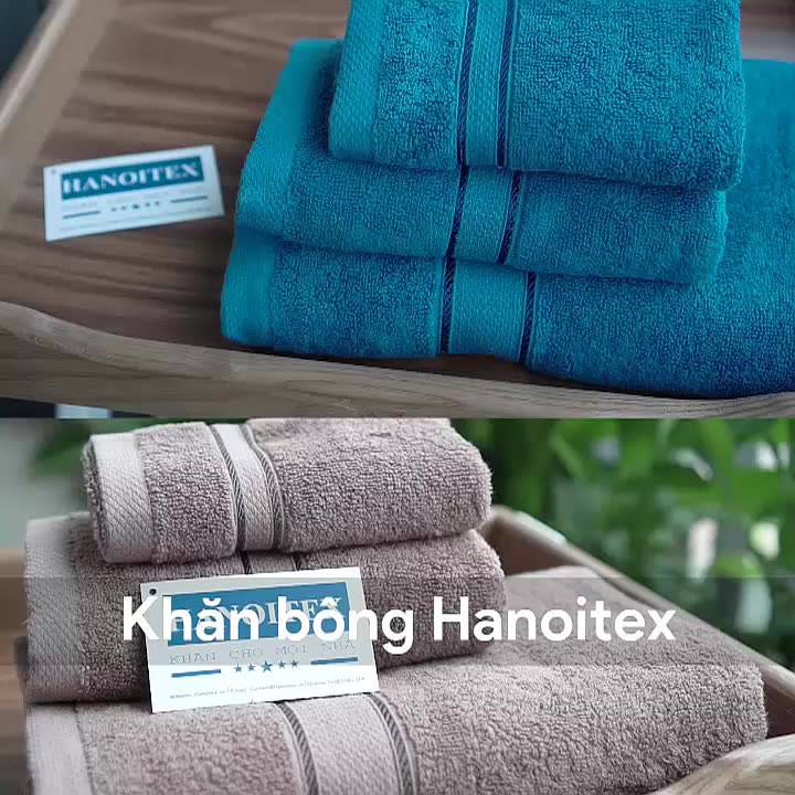 Khăn Tắm Cao Cấp, Combo 3 Khăn HANOITEX 100% Cotton Dày Dặn, Mềm Mại, Thấm Hút Cực Tốt | BigBuy360 - bigbuy360.vn