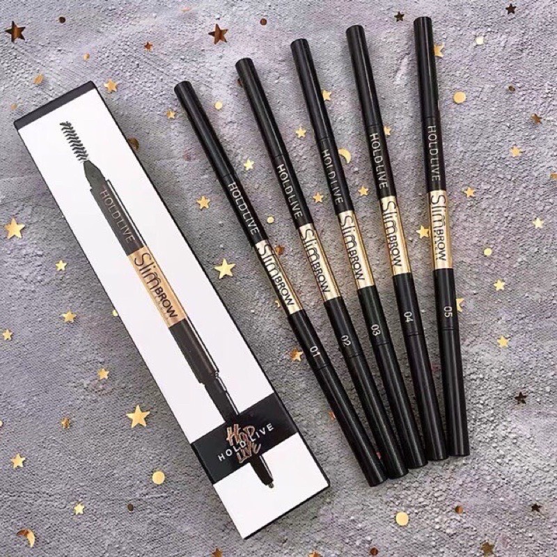 Chì Kẻ Mày 2 Đầu HOLD LIVE Slim Brow Natural Fine Eyebrow Pencil