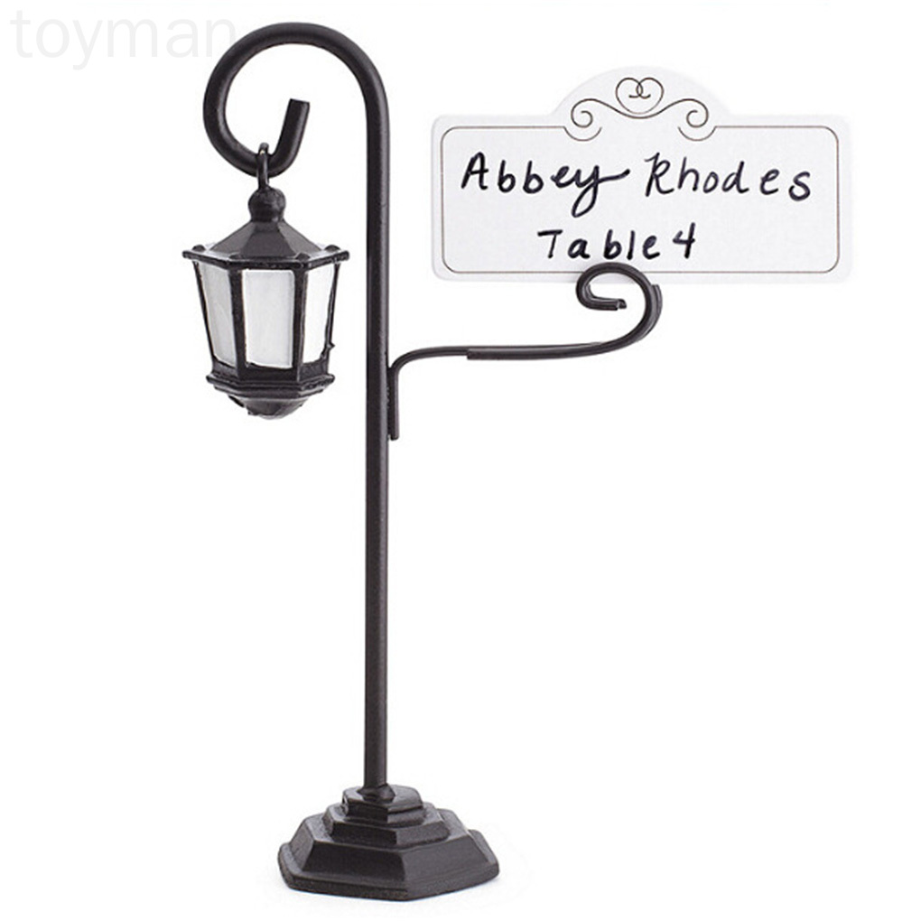 Chân đỡ gắn thẻ ảnh hình cây đèn đường cho tiệc cưới