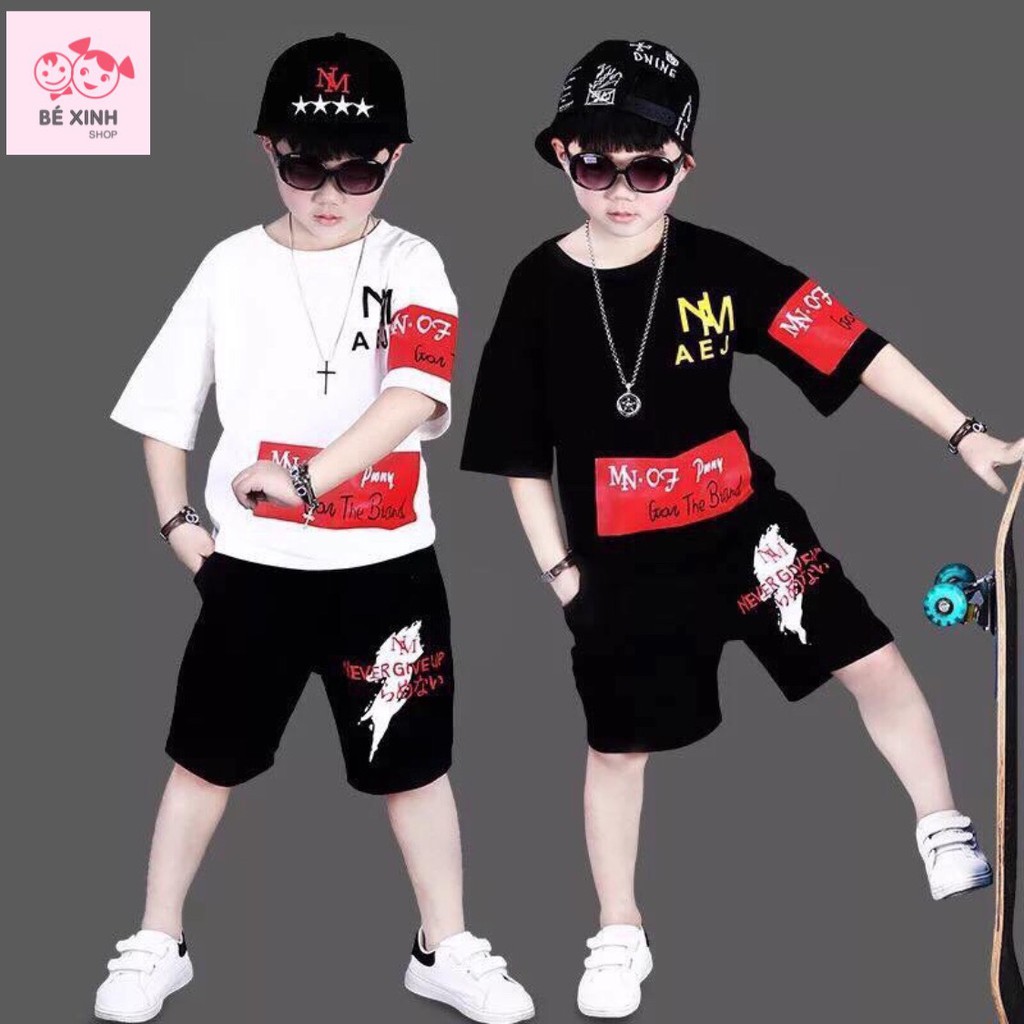 [Siêu sale] Bộ bé trai size lớn bộ bé trai hip hop quần áo bé trai size đại quần áo bé trai sành điệu bộ hip hop cho bé