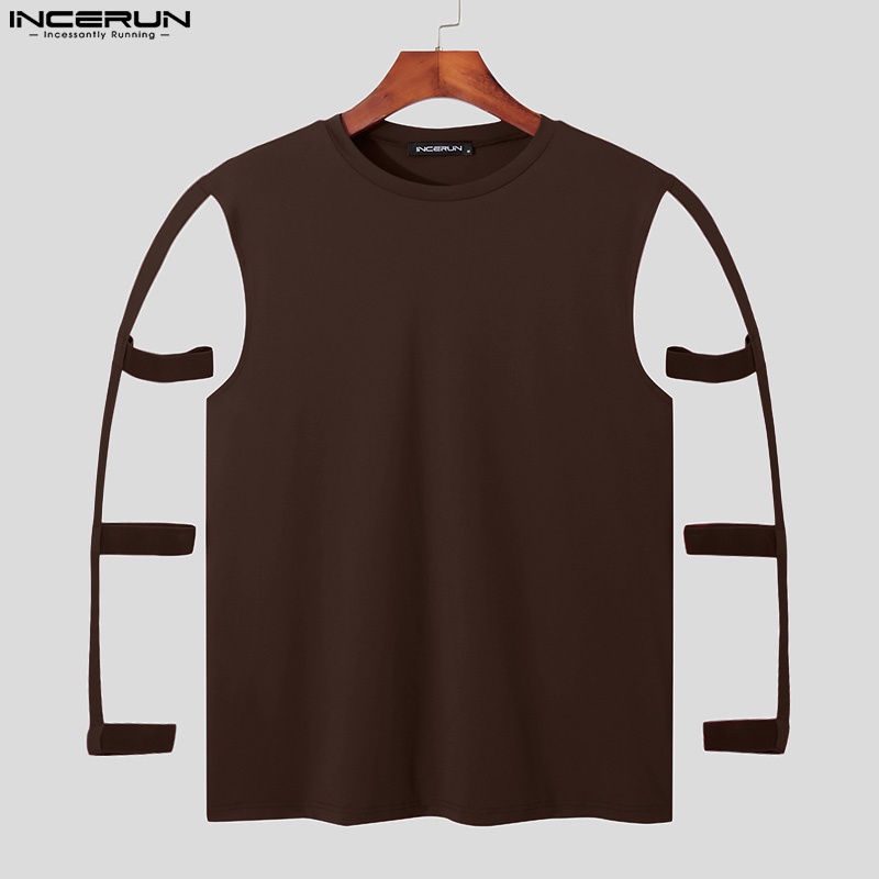 Áo nam INCERUN tay ngắn màu trơn thời trang