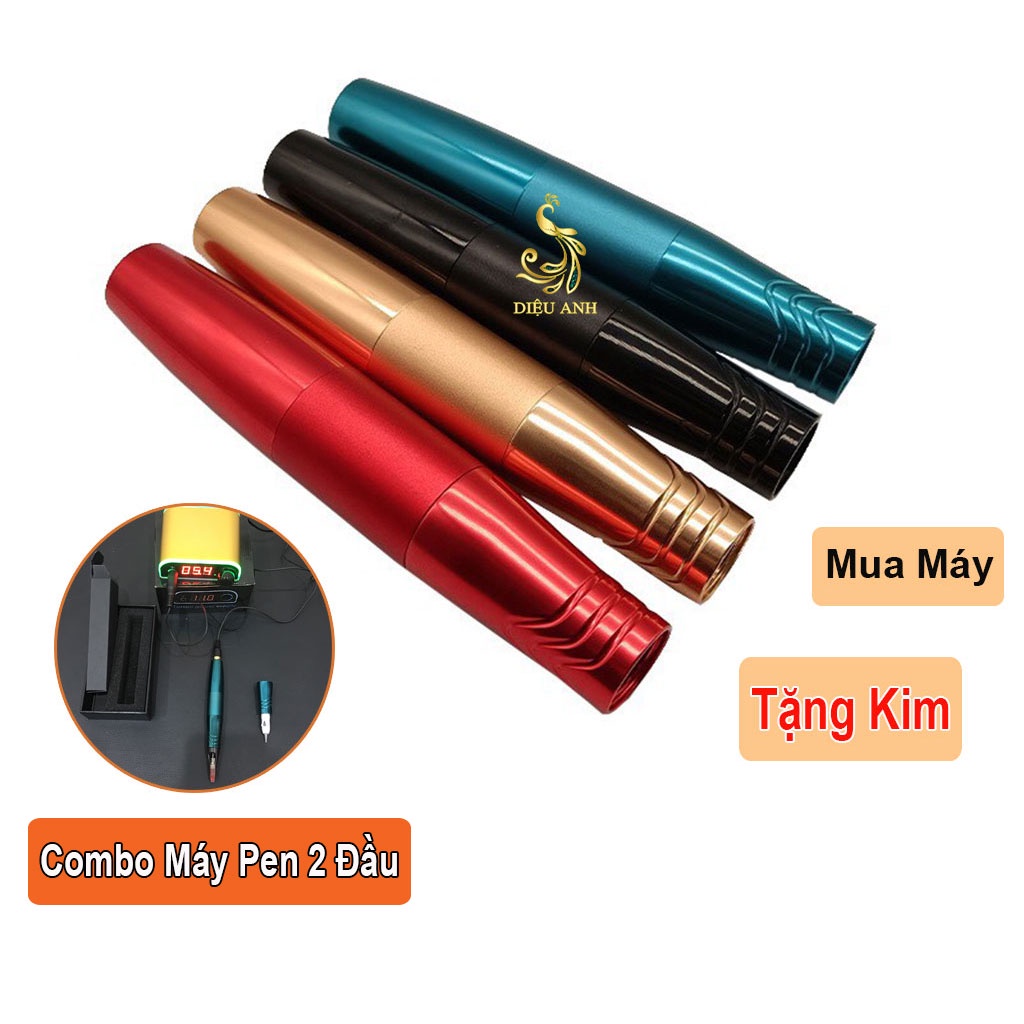 Máy pen phun xăm mini 5.0 2 đầu loại 1, máy phun xăm pen chính hãng