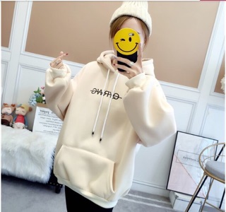 Áo hoodie nữ in kí tự