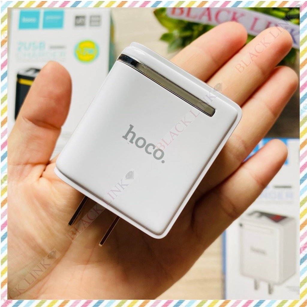 Củ Sạc 2.4A HOCO C39 2 Cổng USB Đèn Led Điện Thoại Máy Tính Bảng - Cốc Sạc Nhanh Pin Dự Phòng Tai Nghe Bluetooth I12