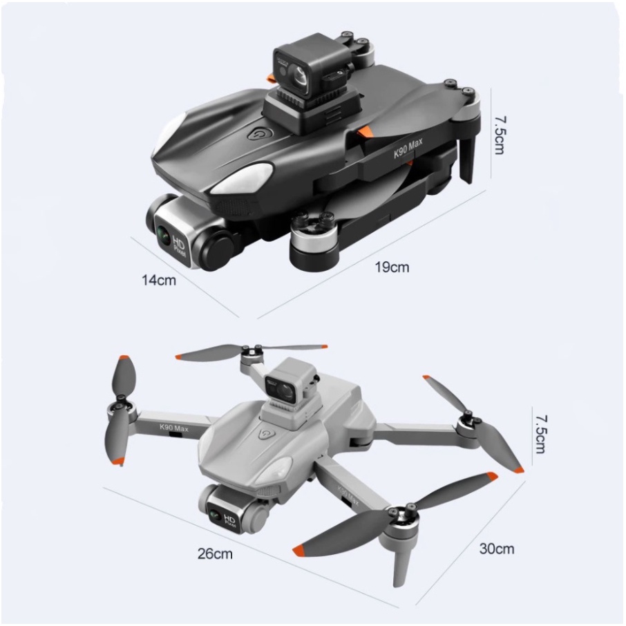 Có Video Mô Tả  Flycam K90 Max Cảm Biến Chống Va Chạm Bay 25 Phút, Bay Cao Xa 1500m, Camera 4k Chống Rung, Định Vị GPS