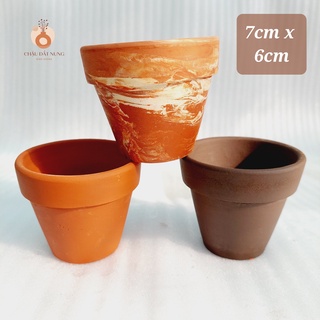 Chậu đất nung Bình Dương - Chậu ly có gờ, miệng chậu 7cm, chiều cao 6cm