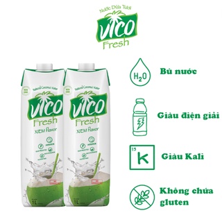 Combo 2 Hộp Nước Dừa Tươi ACP Vico Fresh 1L - Vị Xiêm