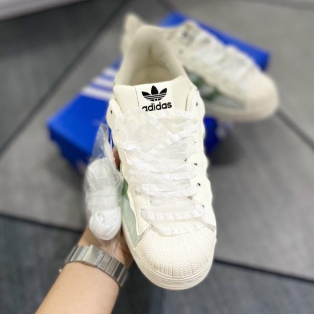 | CÓ SẴN - ẢNH THẬT | Giày thể thao adidas superstar sò xanh bản đẹp mẫu mới 2022 full box - giấy gói 🕥