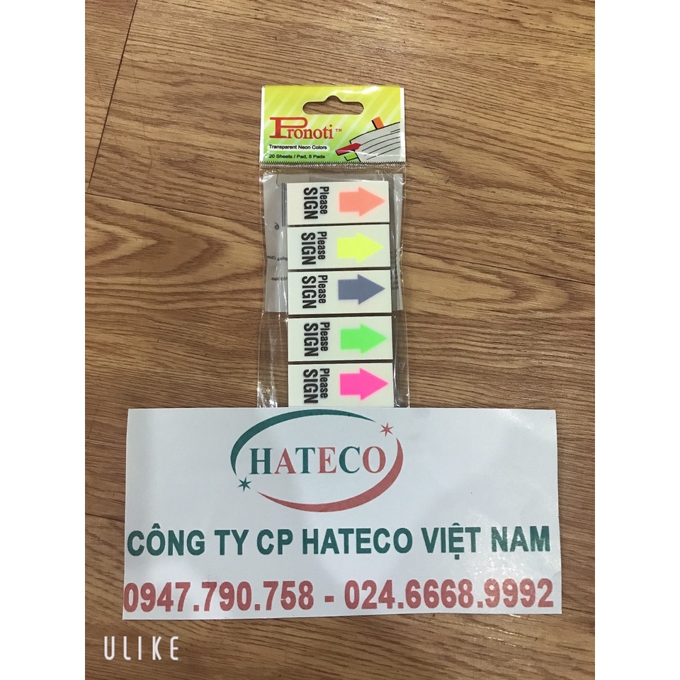 100 tờ Giấy ghi chú, giấy note trình ký 5 mũi tên Please sign Pronoti 45649 - Note Please Sign Here