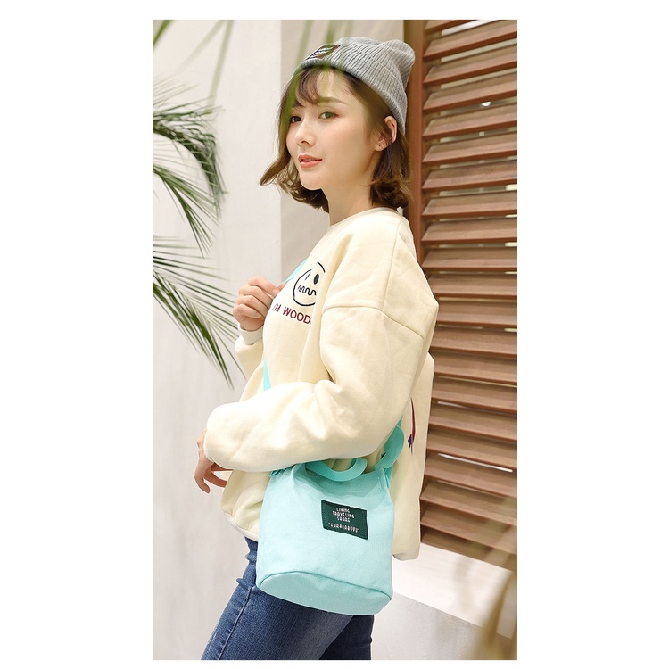 Túi đeo chéo nữ mini vải canvas nhỏ gọn tiện lợi Hạ Băng Designs Living Travelling