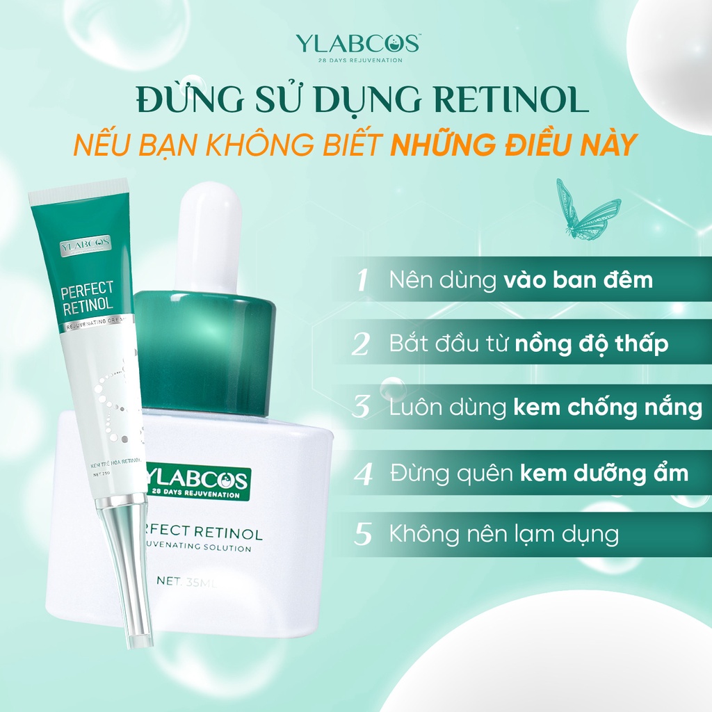 Kem Trẻ Hóa Retinol Ylabcos,Giúp dưỡng da,giúp da mịn màng,tười trẻ,làm mờ các vết thâm nám,tàn nhang trên da