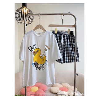 Set Đùi Áo Vịt Quần Caro