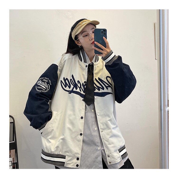 Áo bomber nam nữ phối tay in họa tiết MASKA form rộng 2 màu trẻ trung cá tính_Nanashop | BigBuy360 - bigbuy360.vn