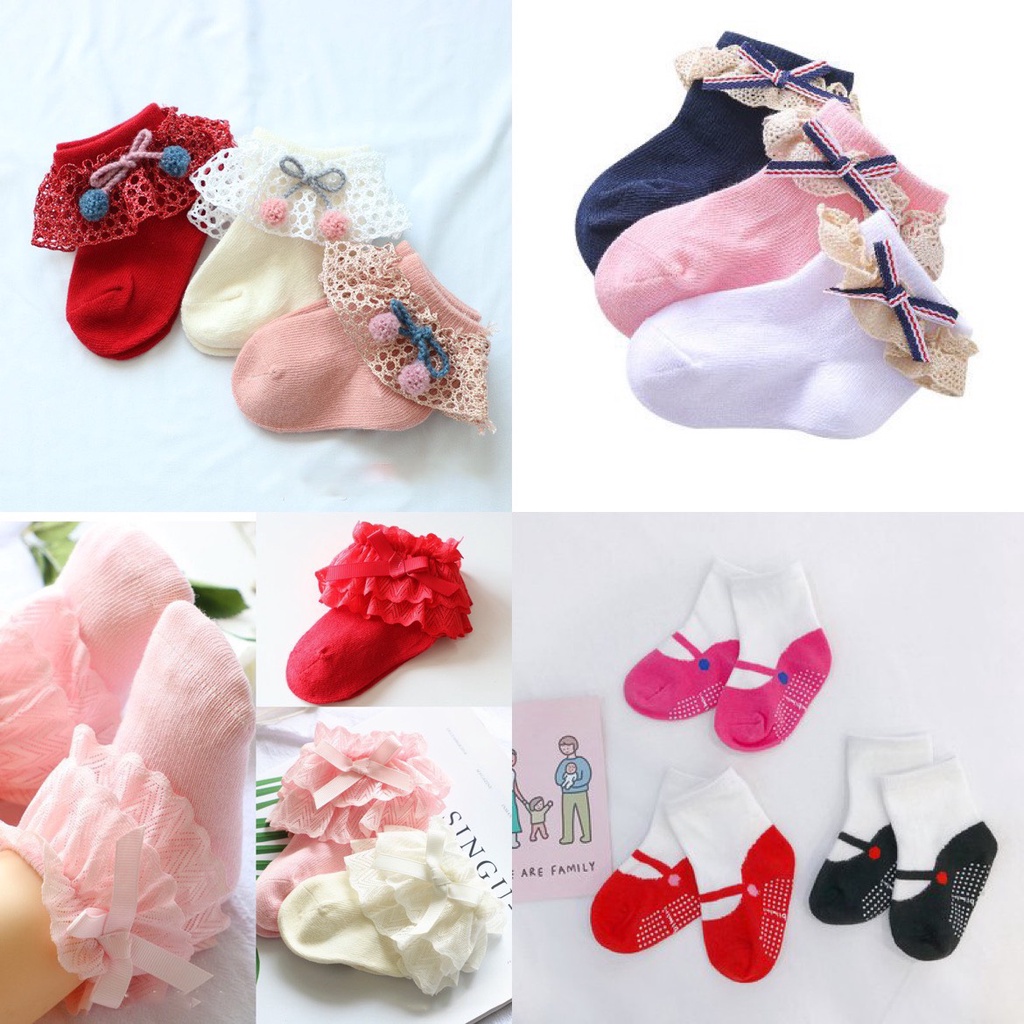 Set 3 đôi tất bèo ren cho bé