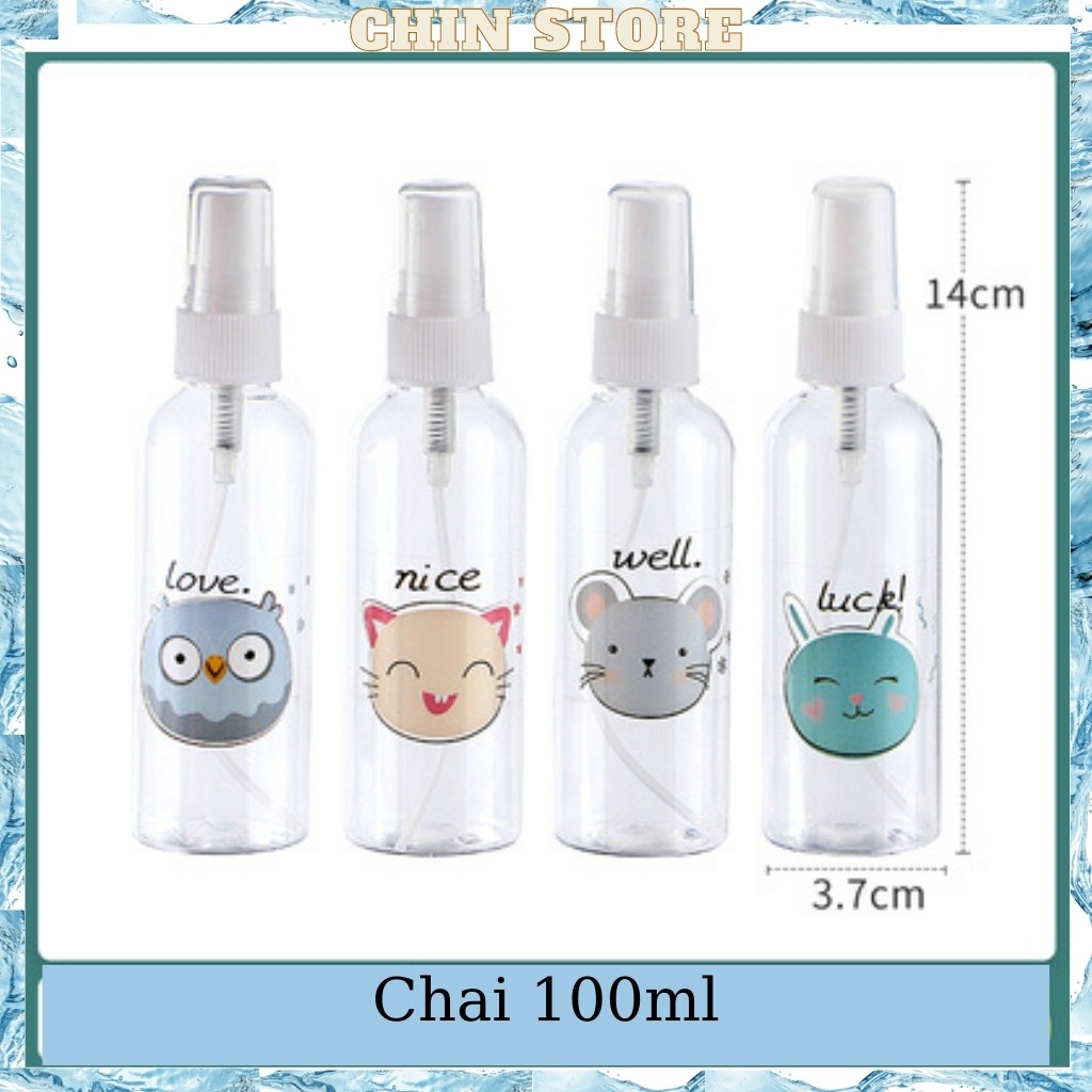 Lọ chiết mỹ phẩm, chai chiết mỹ phẩm nước hoa, phun sương, hình ngộ nghĩnh 50ml,70ml,100ml