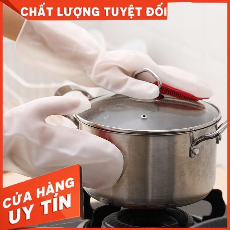 [Hàng Cao Cấp] Găng Tay Rửa Chén Bát Silicon Vệ Sinh Nhà Cửa Đa Năng