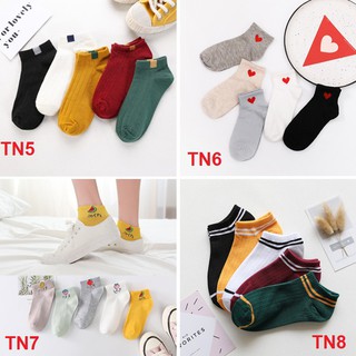 Combo 5 đôi tất/vớ nữ cổ ngắn phong cách hàn quốc ct5 nhiều màu hot 2019