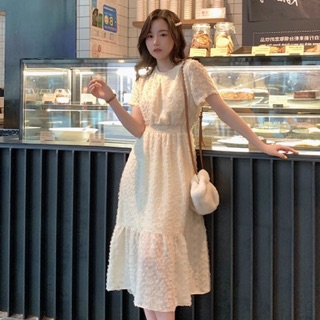Đầm voan lông chun eo