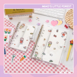Binder MIAO'S LITTLE FOREST sổ còng bìa planner nhựa dẻo 6 còng A5 A6 trong suốt hologram bìa đen làm bullet journal