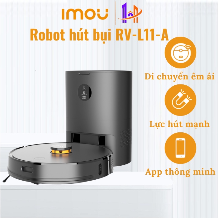 [CHÍNH HÃNG] Robot Hút Bụi Thông Minh IMOU RV-L11-A, Cảm biến chống rơi &amp; Cảm biến thảm, Tự động quay về trạm sạc