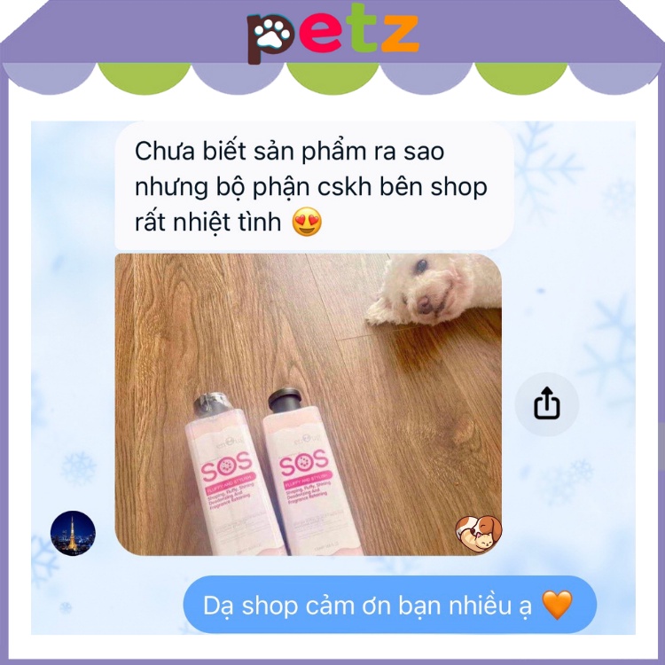 [Mã 44FMCGSALE1 giảm 10% đơn 250K] Sữa tắm chó mèo SOS PETZ Dầu tắm SOS cho thú cưng