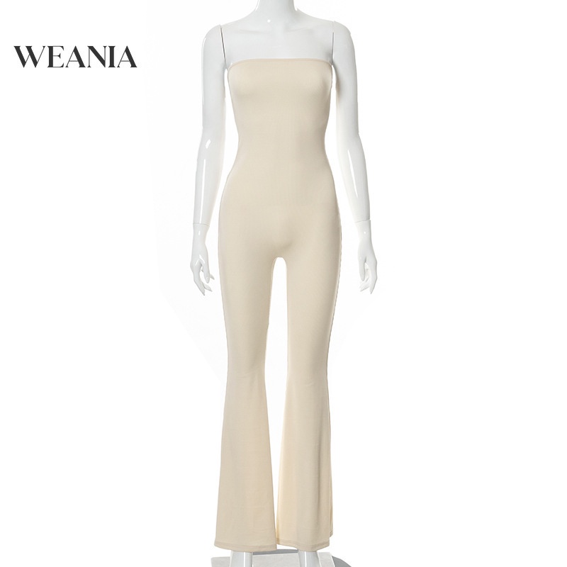 Bộ Áo Liền Quần Trễ Vai Buộc Dây Sau Lưng Vải Cotton D0316 Cho Nữ