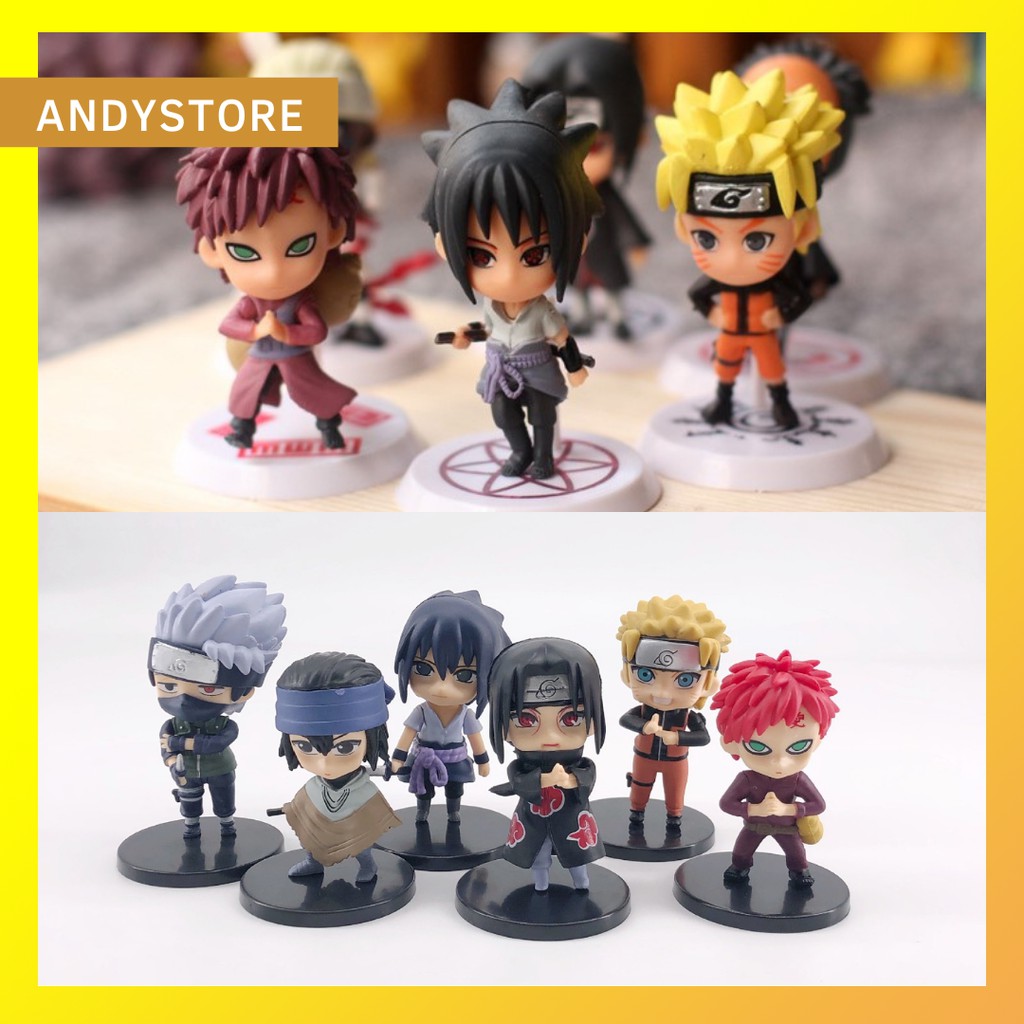 ✴️NARUTO✡️ Mô hình Chibi Naruto, bộ mô hình 6 nhân vật truyện Naruto, gồm đế và mô hình nhân vật